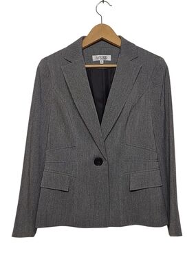 Kasper Tailored Single Button Blazer Size 6 Gray